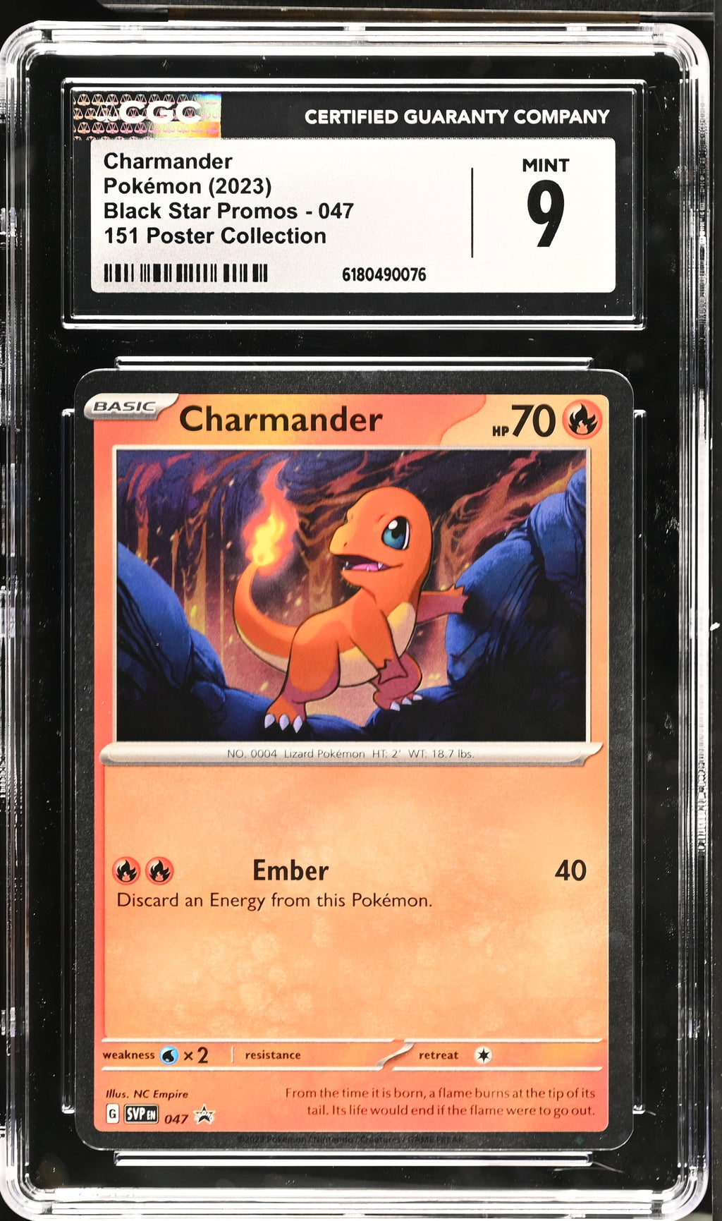 2023 Black Star Promos #047 Charmander CGC 9