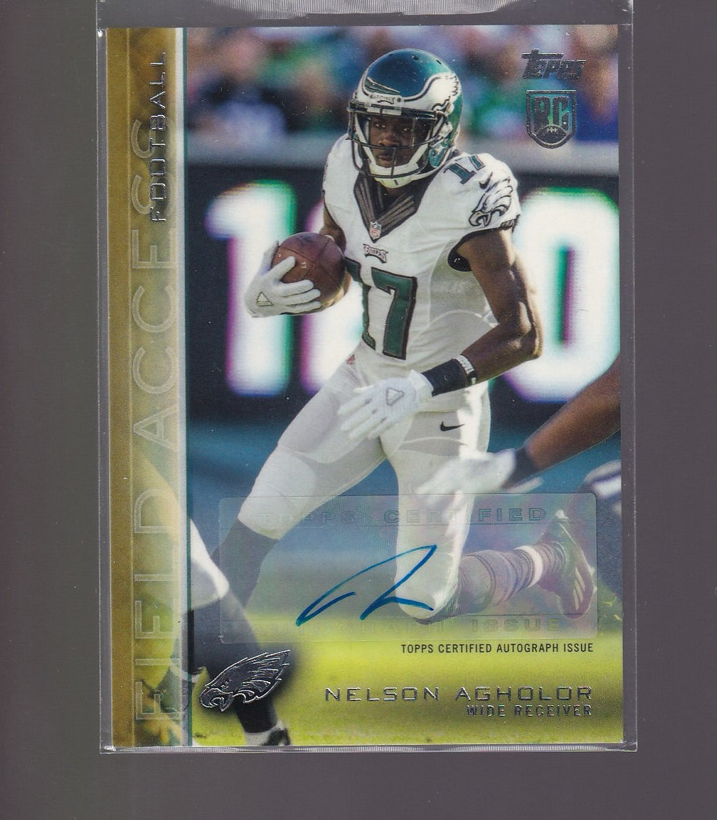 2015 Topps Field Access #113 Nelson Agholor Autographs Gold #/99