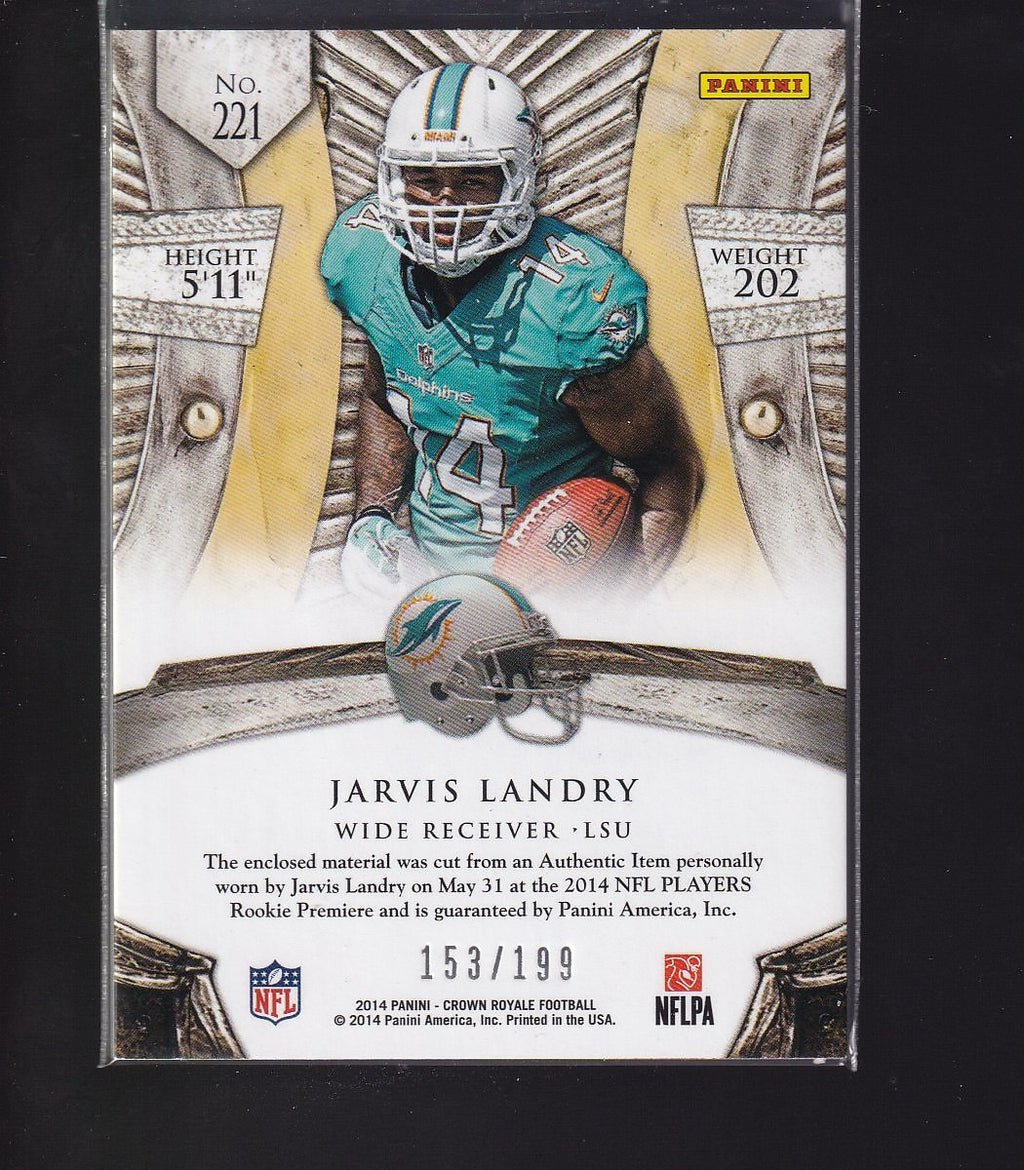 2014 Panini Crown Royale #221 Jarvis Landry Rookie Silhouettes #/199