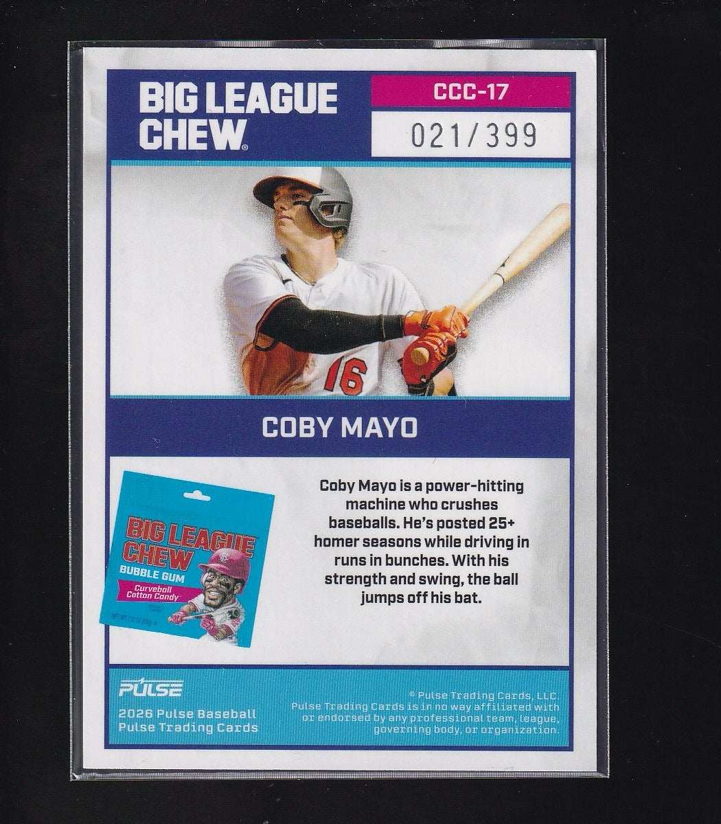 Big League Chew #CCC-17 Coby Mayo Curveball Cotton Candy #/399