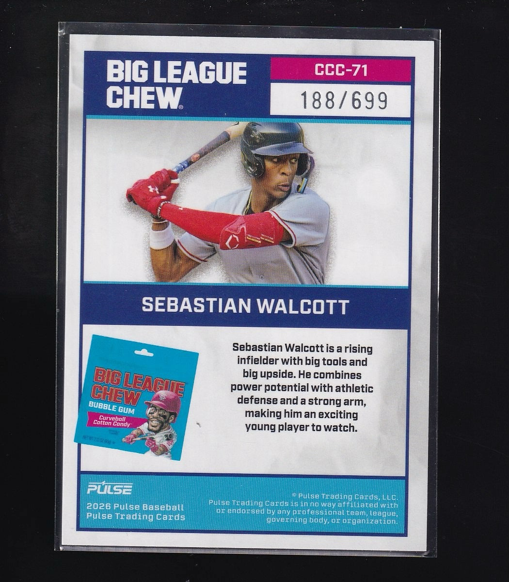 Big League Chew #CCC-71 Sebastian Walcott Curveball Cotton Candy #/699