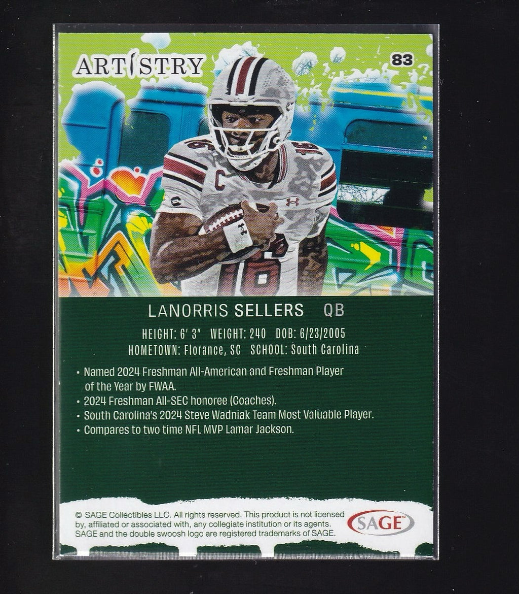 2025 SAGE Artistry #83 LaNorris Sellers -Blue