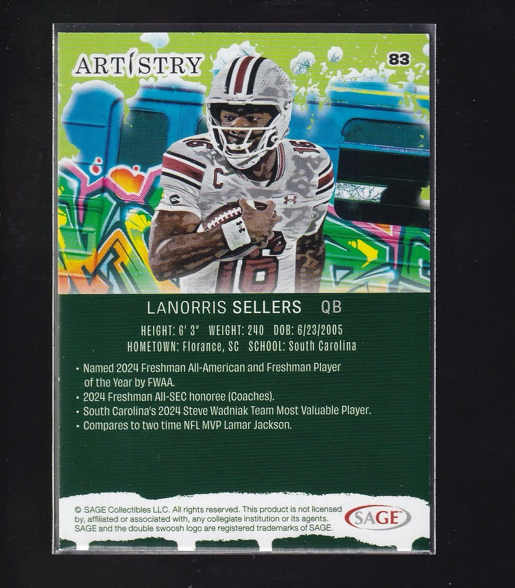 2025 SAGE Artistry #83 LaNorris Sellers -Blue