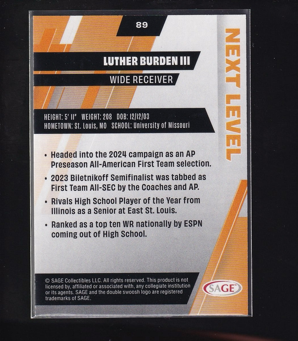 2025 SAGE HIT #89 Luther Burden III Green