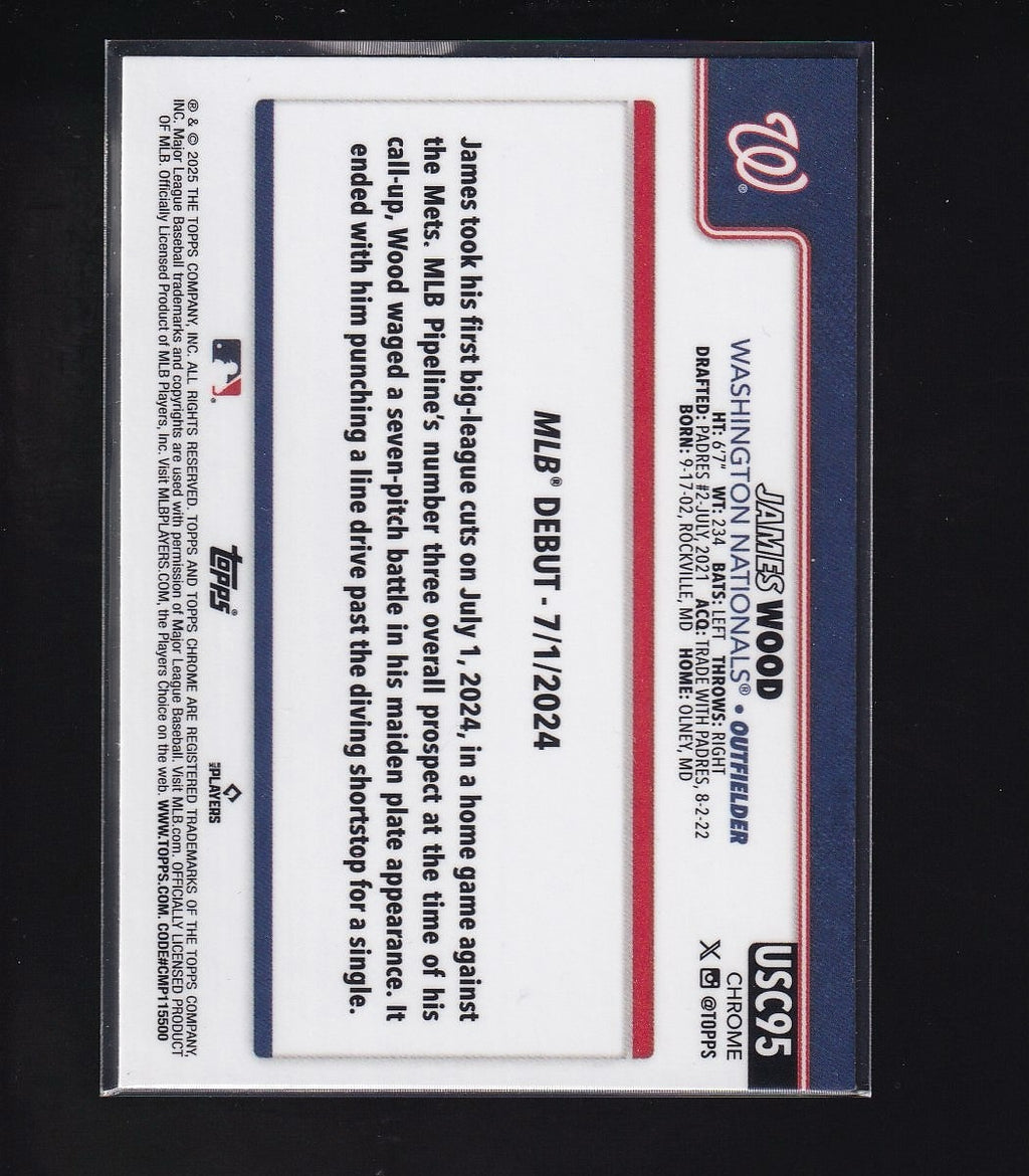 2025 Topps Chrome Update #USC95 James Wood RayWave Refractor