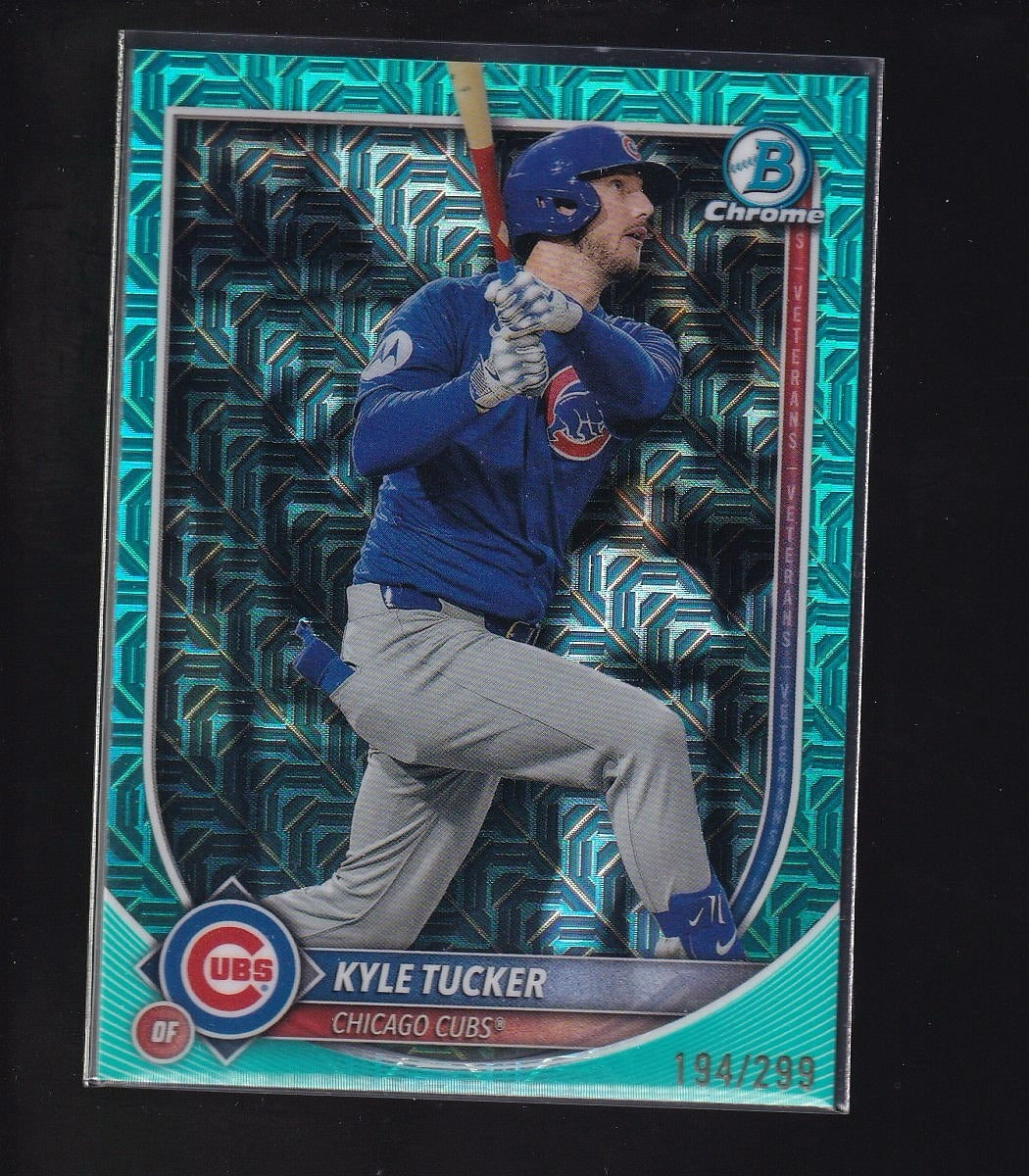 2025 Bowman Chrome #57 Kyle Tucke Aqua Mojo #/299