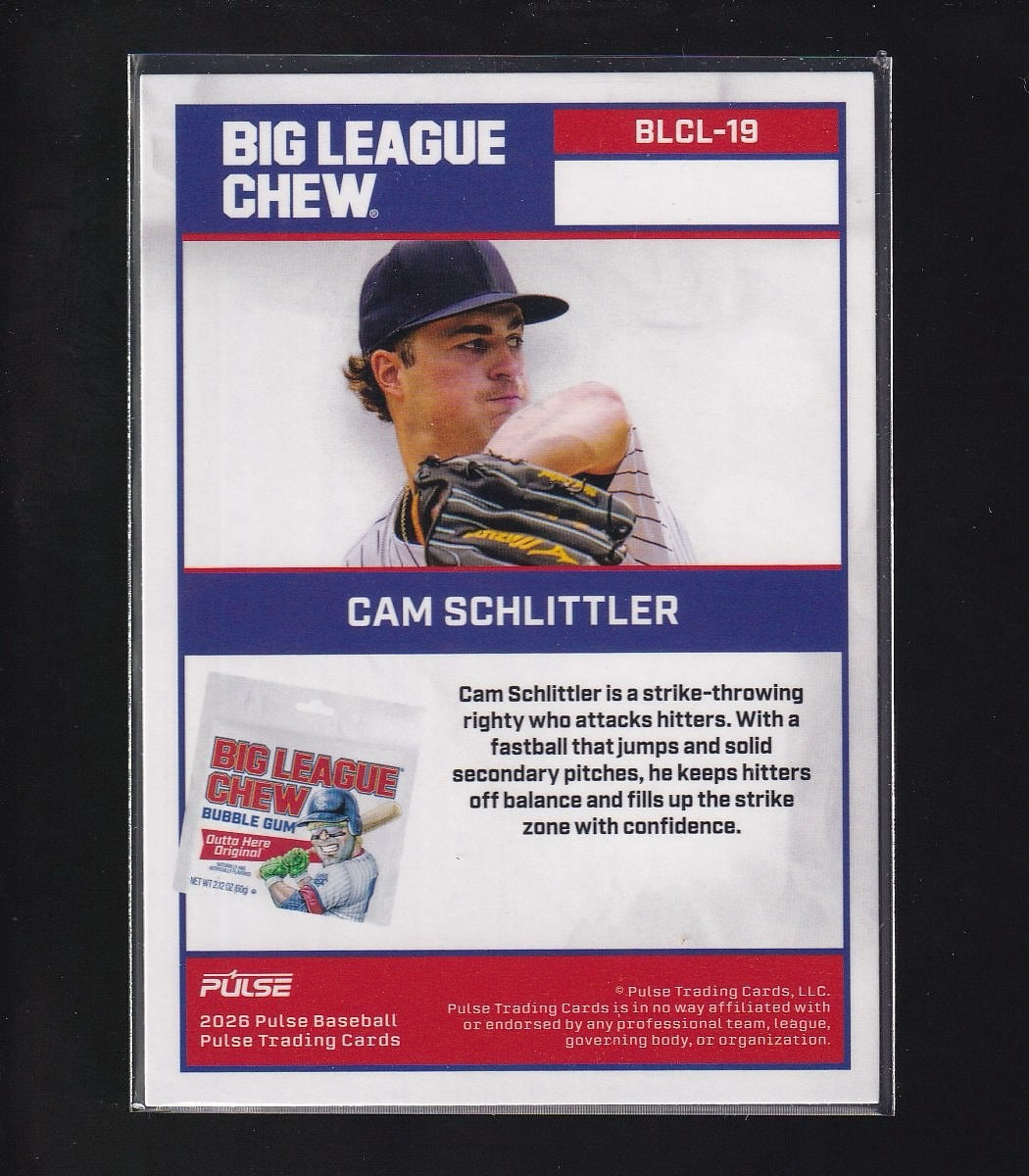 2026 Pulse X Big League Chew #BLCL-19 Cam Schlittler