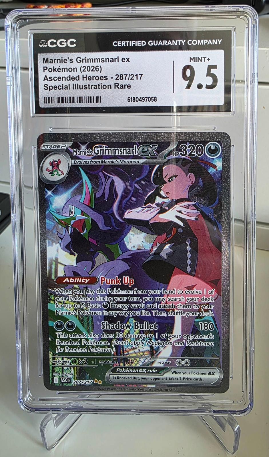 ME: Ascended Heroes #287/217 Marnie's Grimmsnarl ex CGC 9.5