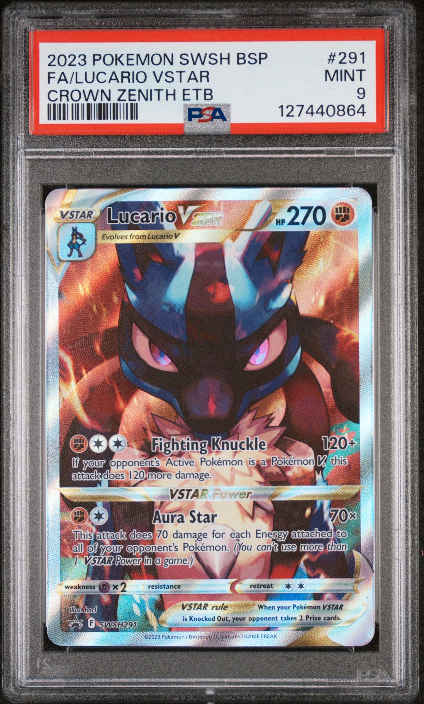 Lucario Vstar-SWSH291 Black Star Promo - PSA 9